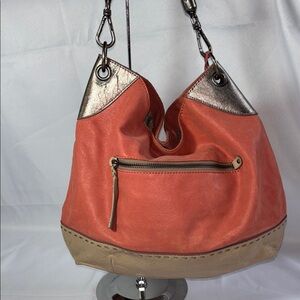 The SAK Women’s Hobo Shoulder  Bag Coral and Beige
